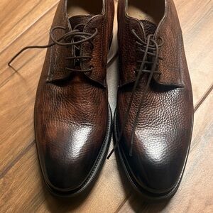 Magnanni Men's Rich Brown Textured Oxfords